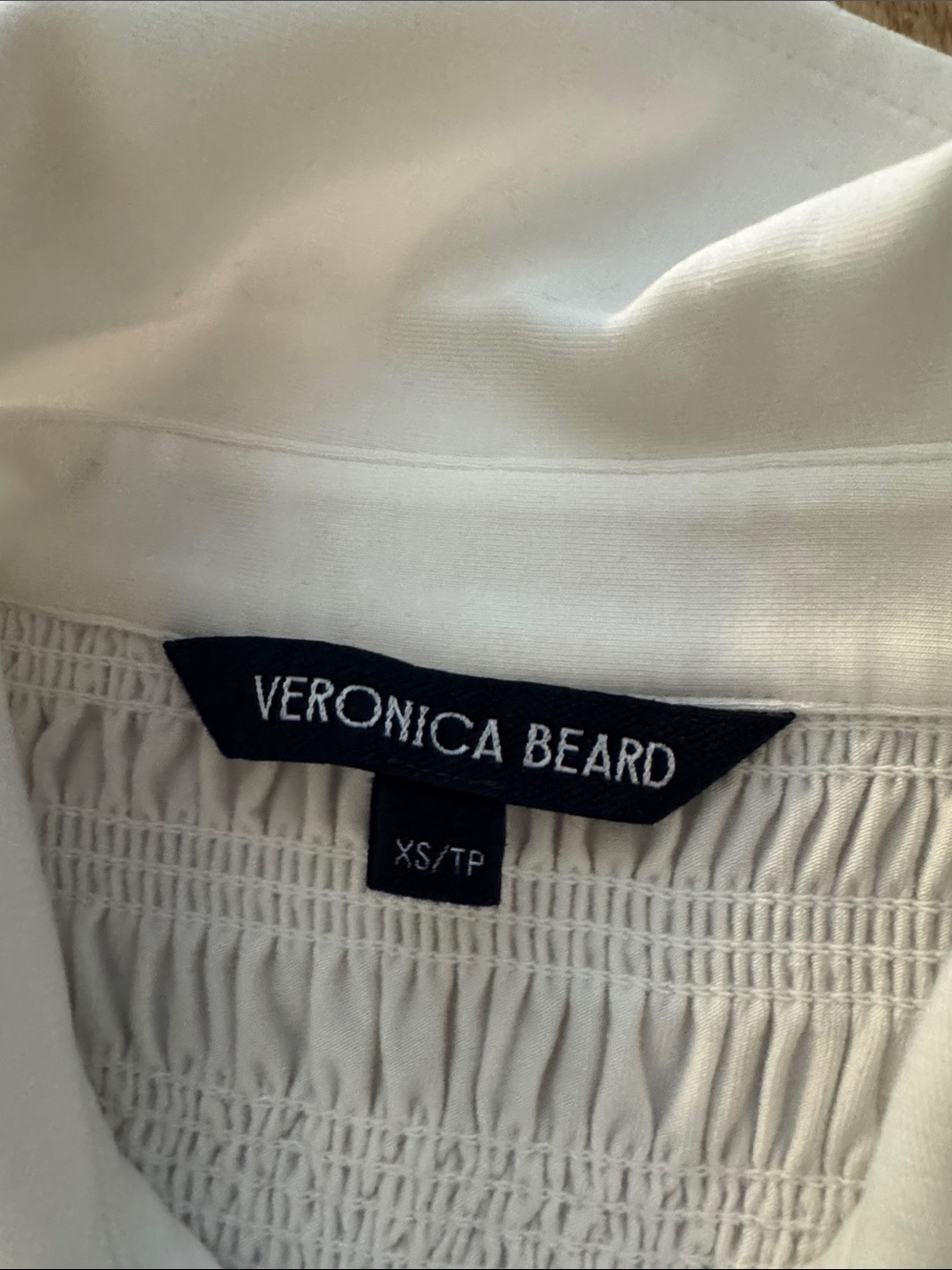 Veronica Beard Ellisandra White Smocked Peplum Button-Down short sleeve top NEW - Picture 8 of 10